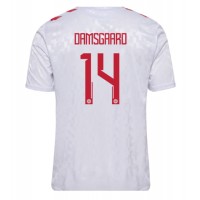 Camisa de Futebol Dinamarca Mikkel Damsgaard #14 Equipamento Secundário Europeu 2024 Manga Curta